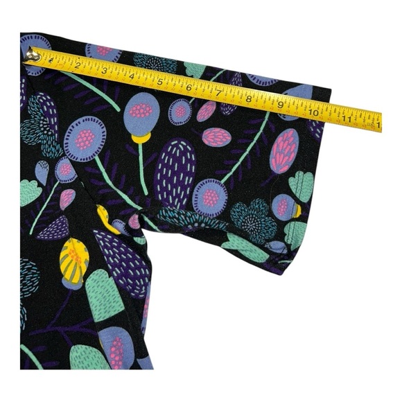 LulaRoe  Floral colorful Black, pink, blue, green Dress Short sleeved Size 2XL - Picture 4 of 7